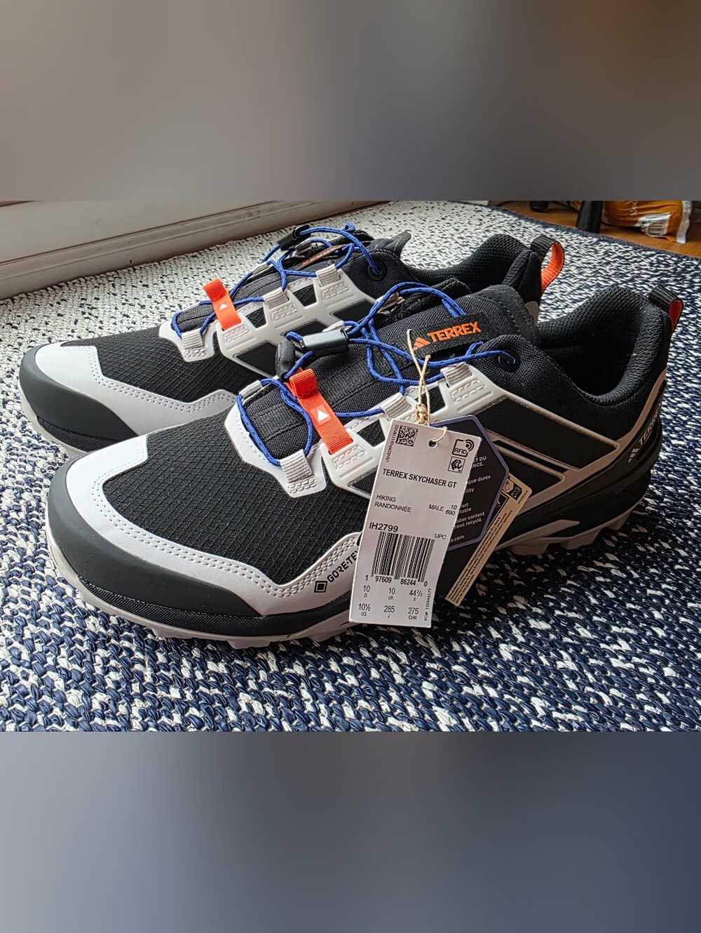 Brand New adidas Terrex Skychaser GT Men’s Shoes - Black, White & Orange Accents